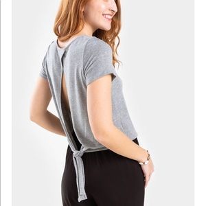 Charlotte Avery tie back short sleeve sweater